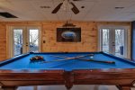 Terrace Level game room with Pool Table 